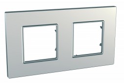 Рамка Schneider Electric Unica Quadro Серебро 2 поста MGU6.704.55