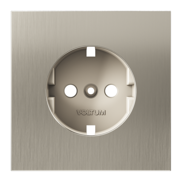 Накладка для розетки с заземлением, S70 Metal (никель)