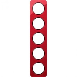 Рамка Berker R.1 Красный черный 5 постов 10152344