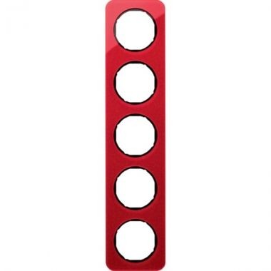Рамка Berker R.1 Красный черный 5 постов 10152344