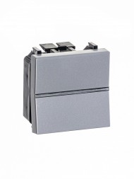 Механизм переключателя ABB Zenit серебристый одноклавишного проходного с клавишей 2 модуля 2CLA221000N1301 N2210 PL