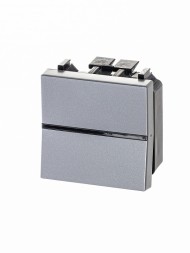 Механизм переключателя ABB Zenit серебристый одноклавишного проходного с клавишей 2 модуля 2CLA221000N1301 N2210 PL