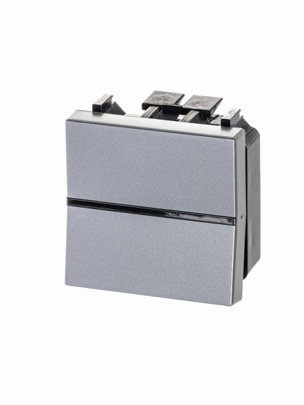 Механизм переключателя ABB Zenit серебристый одноклавишного проходного с клавишей 2 модуля 2CLA221000N1301 N2210 PL