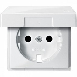 Центральная плата Merten M-серия белый с крышкой для механизма розетки SCHUKO MTN2340-0319