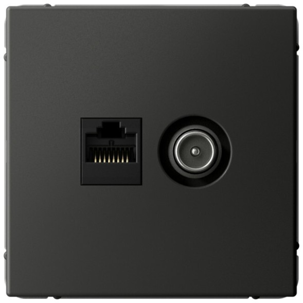Розетка двойная Systeme Art Gallery ТВ + компьютерная RJ45 кат. 5e (Базальт) Schneider Electric Systeme Art Gallery GAL001489