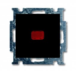 Механизм переключателя ABB Basic 55 chateau-black одноклавишный 1-полюсной кнопки (нормально-открытый контакт) с N-клеммой с клавишей с полем для надписи с символом ЗВОНОК 2CKA001413A1097 2026 UCN/KL-95