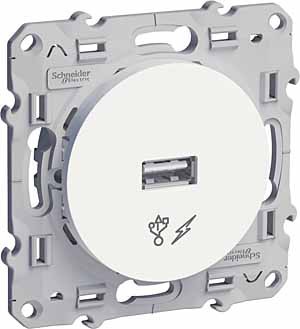 USB розетка Schneider Electric Odace белый S52R408
