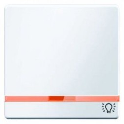 Клавишный выключатель Berker Q.1 полярная белизна с эффектом бархата, с линзой оттиском символа света 16216079