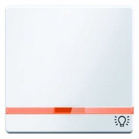 Клавишный выключатель Berker Q.1 полярная белизна с эффектом бархата, с линзой оттиском символа света 16216079