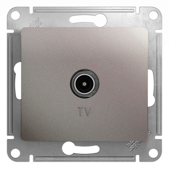TV Розетка проходная 4DB, механизм Schneider Electric Glossa Платина GSL001292