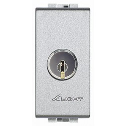 Выключатель Bticino LivingLight Air Алюминий двухполюсный с ключом NT4012C