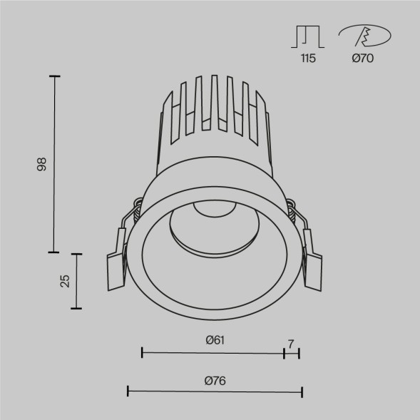 Встраиваемый светильник Technical DL117-15W-2.7K-B