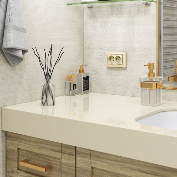 Розетка двойная с заземлением (слоновая кость) Werkel W1172003