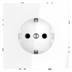 Розетка встраиваемая VOLTUM S70 с заземлением 16А, (белый глянцевый)