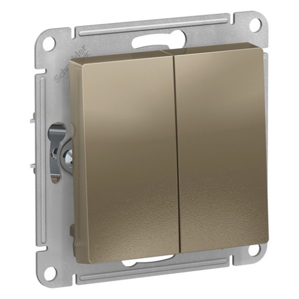 ATN000517 Atlasdesign Нажимная 2-клавишная кнопка, сх.2, 10А, механизм, ШАМПАНЬ Schneider Electric