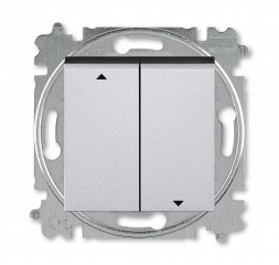 Выключатель жалюзи ABB Levit серебро / дымчатый чёрный двухклавишный без фиксации клавиш 2CHH598845A6070 3559H-A88445 70W