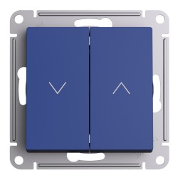 2-клавишный ВЫКЛЮЧАТЕЛЬ ДЛЯ ЖАЛЮЗИ, 2х сх.4, 10А, механизм, быстрозажим. клем., АКВАМАРИН Schneider Electric Art Gallery GAL001119S