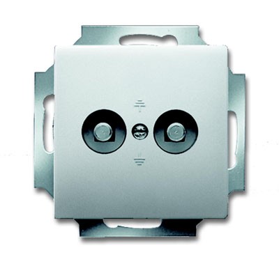 Розетка ABB Pure Steel Сталь двойнай для выравнивания потенциалов 2CKA002495A0090 2095 UC-866