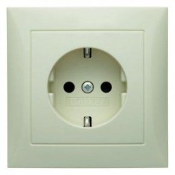 Штепсельная розетка Berker R.1 белый, с блеском SCHUKO с крышкой 47228982