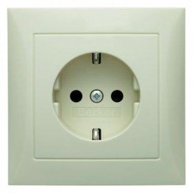Штепсельная розетка Berker R.1 белый, с блеском SCHUKO с крышкой 47228982
