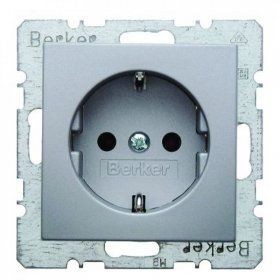 Штепсельная розетка Berker R.1 алюминий, матовый SCHUKO 41431404