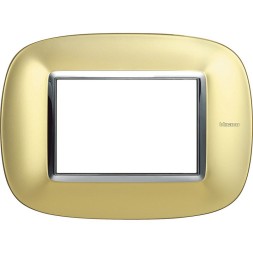 Рамка Bticino Axolute Овал Золото матовое 3 модуля HB4803OSN