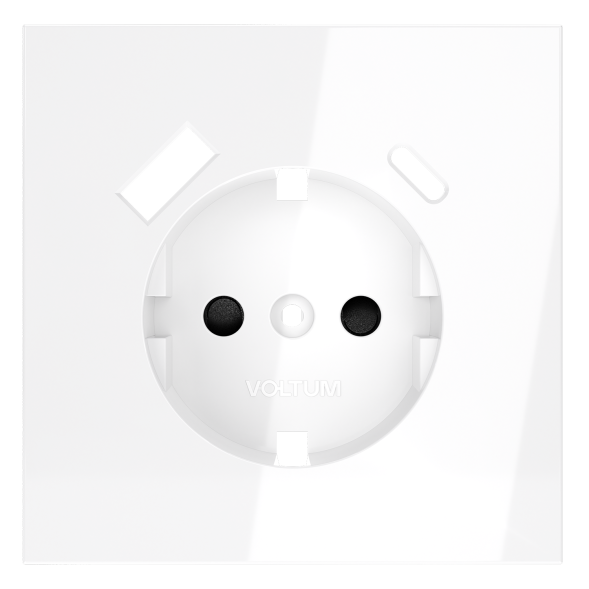 Накладка для розетки с заземлением и защитными шторками, с USB A+C, S70 (белый глянцевый)