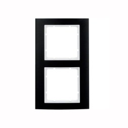 Рамка Berker B.3 Черный / Полярная белизна 2 поста вертикальная 10123025