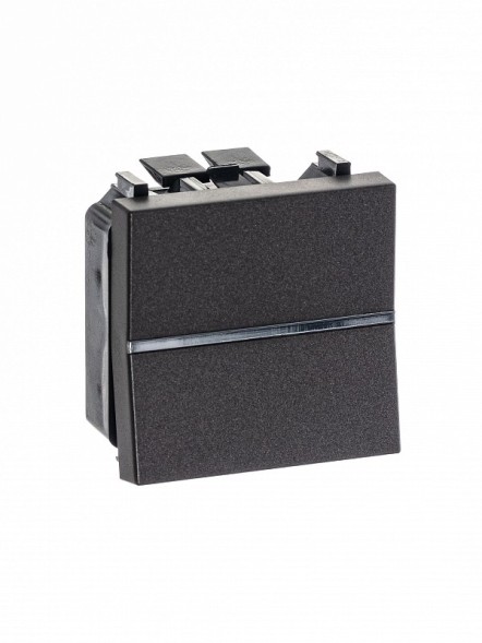 Механизм переключателя ABB Zenit антрацит одноклавишного проходного с клавишей 2 модуля 2CLA221000N1801 N2210 AN