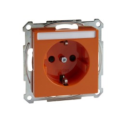 Механизм розетки Merten M-серия оранжевый со шторками для специальных сетей MTN2302-0302