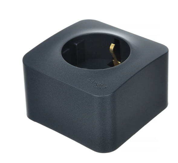 Наружная розетка Schneider Electric с заземлением, без шторок, 16А, 250В Антрацит Blanca BLNRA010116