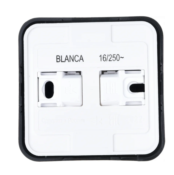 Наружная розетка Schneider Electric с заземлением, без шторок, 16А, 250В Антрацит Blanca BLNRA010116