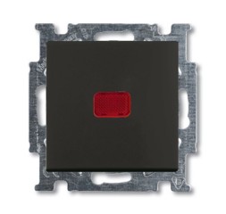 Механизм переключателя ABB Basic 55 chateau-black одноклавишный 1-полюсной кнопки (нормально-открытый контакт) с N-клеммой с клавишей с линзой подсветки 2CKA001413A1096 2026 UCN-95-50