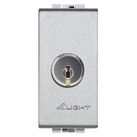 Выключатель Bticino LivingLight Air Алюминий двухполюсный с ключом, 16А NT4012