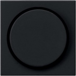 Накладка Gira System 55 с поворотной кнопкой для светорегуляторов и эл. потенциометров Черный матовый 0650005