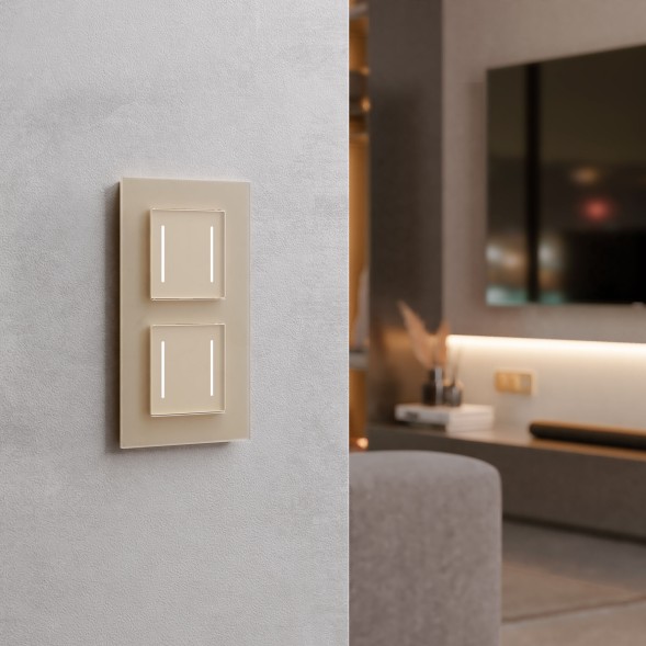 Умный сенсорный выключатель двухклавишный (шампань) Werkel W4523011