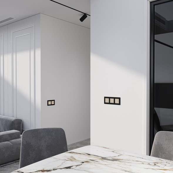 Умный сенсорный выключатель двухклавишный (шампань) Werkel W4523011