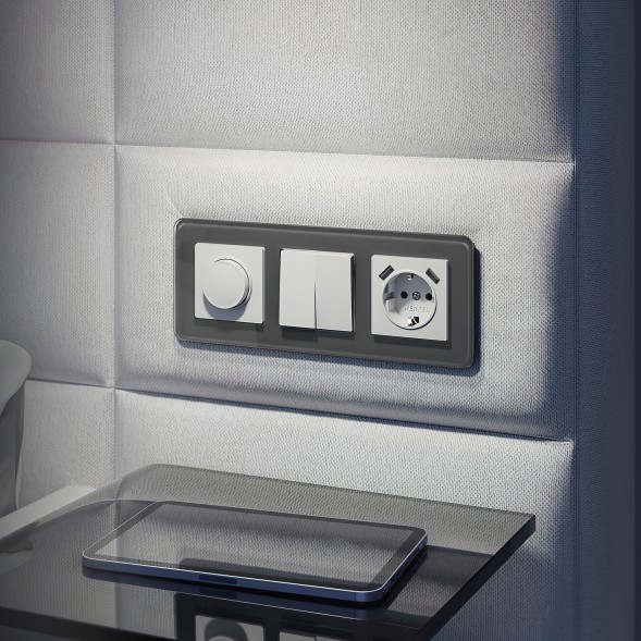 Выключатель двухклавишный (белый матовый) Werkel W1120061