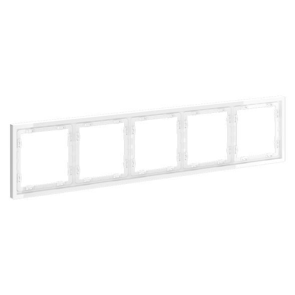 Рамка пластиковая VOLTUM S70 на 5 постов, (белый глянцевый)