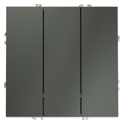 Выключатель встраиваемый VOLTUM S70 трехклавишный 10А, (титан)