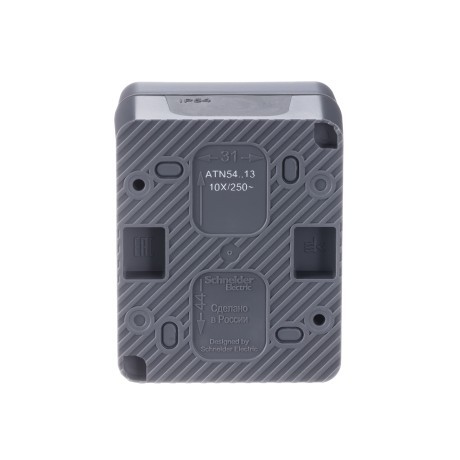 ATN544013 Atlasdesign Profi54 О/У 1-клавишный ВЫКЛЮЧАТЕЛЬ с подсветкой 10 АХ, АНТРАЦИТ Schneider Electric