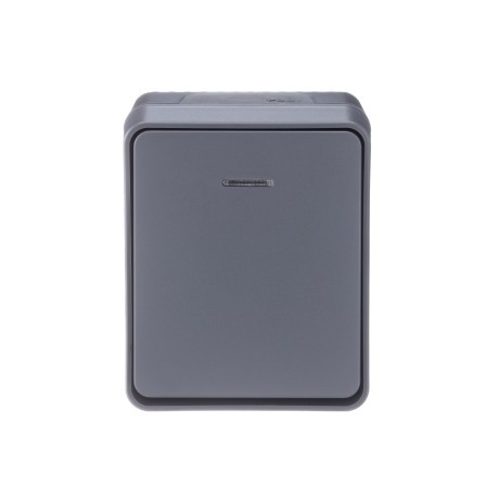 ATN544013 Atlasdesign Profi54 О/У 1-клавишный ВЫКЛЮЧАТЕЛЬ с подсветкой 10 АХ, АНТРАЦИТ Schneider Electric