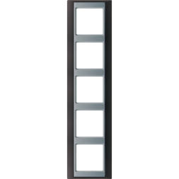 Рамка Jung A Plus Антрацит / Алюминий 5 постов Jung AP585ANTAL
