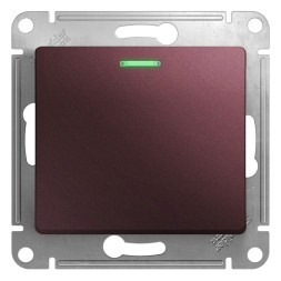 1-клавишный Выключатель с подсветкой,сх.1а,10AX, механизм Schneider Electric Glossa Баклажановый GSL001113