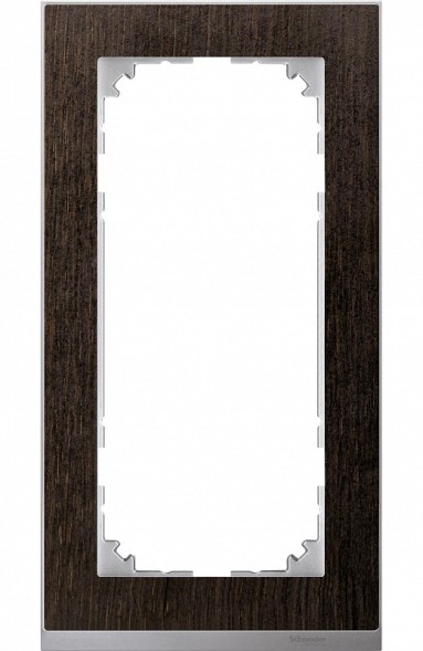 Рамка Merten M-Pure Decor без перегородки Венге / Алюминий 2 поста MTN4025-3671