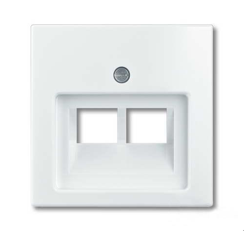 Плата центральная (накладка) ABB Basic 55 альпийский белый для двухпостовой телекоммуникационной розетки 0214 0215 0217 0218 с полем для надписи 2CKA001753A0095 1803-02-94-507