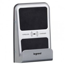 Беспроводное зарядное устройство Legrand Mosaic алюминий Qi 1А IP66 IK08 077599
