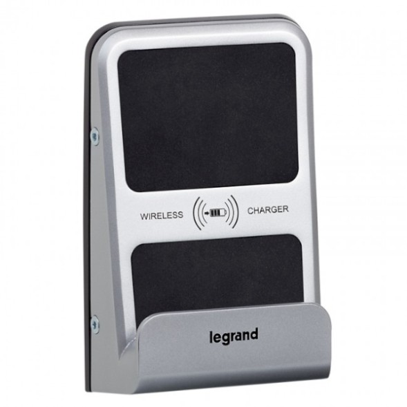 Беспроводное зарядное устройство Legrand Mosaic алюминий Qi 1А IP66 IK08 077599