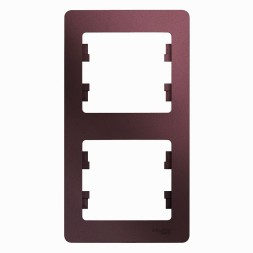 Рамка Schneider Electric Glossa Баклажановый 2 поста вертикальная GSL001106