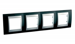 Рамка Schneider Electric Unica Top Родий / Алюминий 4 поста MGU66.008.093